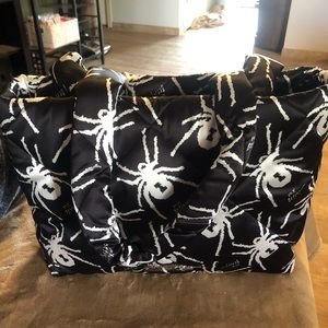 Betsey Johnson nylon pillow spider tote bag.